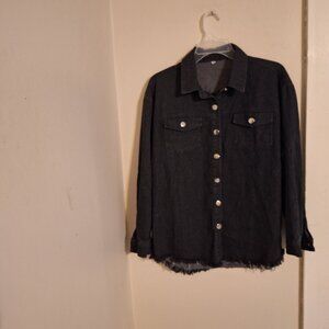 black button down shirt frayed bottom